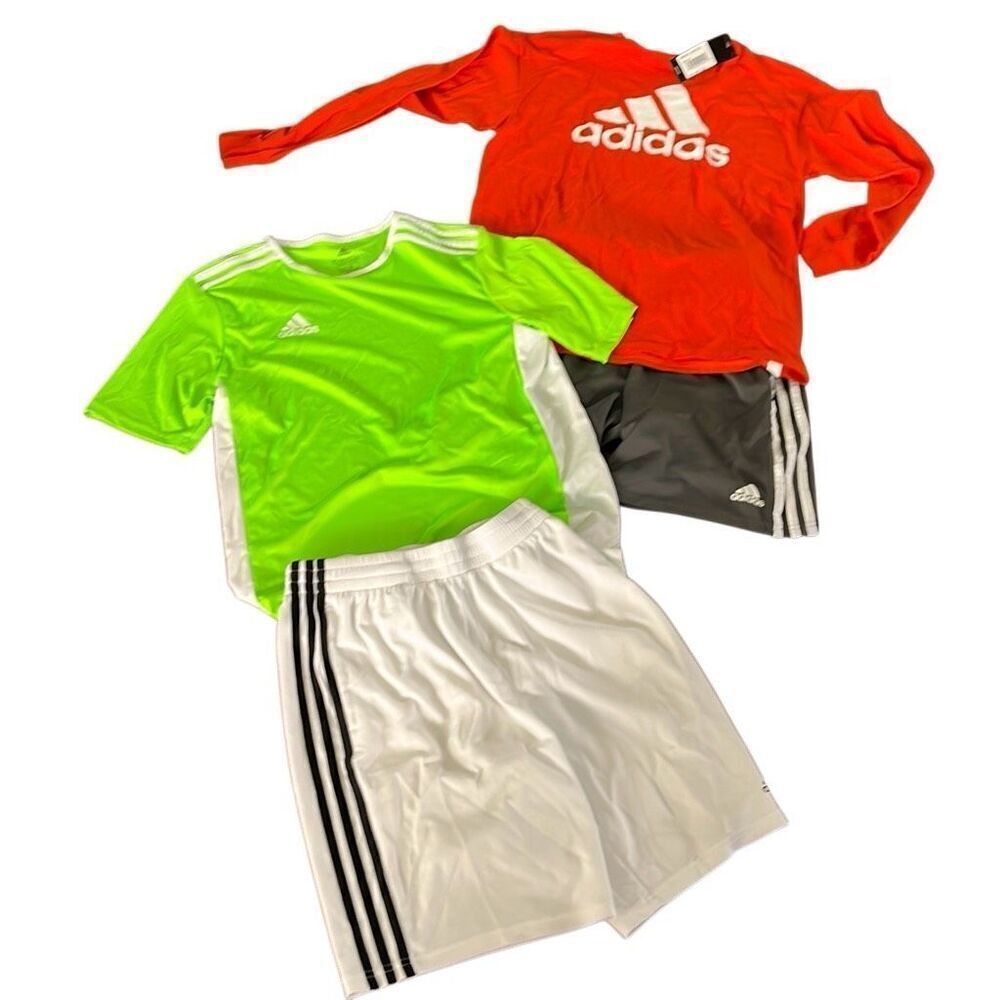 Adidas boys extra large athletic bundle two shorts, two shirts one shirt new wit